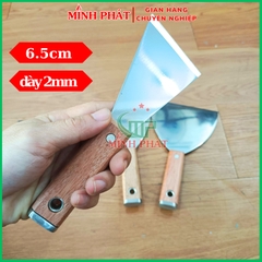 Cây Sủi Cạo Sơn Tường Inox 201 Cán Gỗ Cao Cấp Minh Phát 6,5cm Dày 1.2mm, Sủi Tường Inox 201 Dày 1.2mm