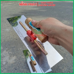Dao Trét Bột Sơn Nước Móc Thùng Thép Trắng Cán Gỗ 30cm 35cm 40cm Minh Phát