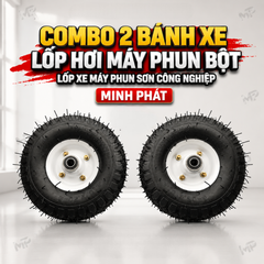 Combo 2 Bánh Xe Lốp Hơi Máy Phun Bột, Lốp Xe Máy Phun Sơn Công Nghiệp