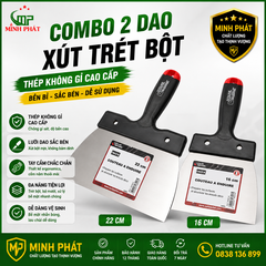 Combo 2 Dao Xút Trét Bột Thép Không Gỉ Cao Cấp Minh Phát