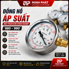 Đồng Hồ Áp Suất Máy Phun Sơn Công Nghiệp Minh Phát 980 990