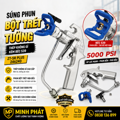 Súng Phun Bột Trét Tường Thép Không Gỉ Kèm Béc 539 ZT-SR Plus 246240 Minh Phát