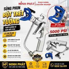 Súng Phun Bột Trét Tường Thép Không Gỉ Kèm Béc 539 ZT-SR Plus 246240 Minh Phát