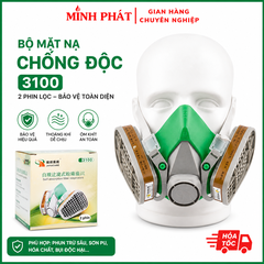 Bộ Mặt Nạ Chống Độc 3100 2 Phin Lọc Sự Bảo Vệ Toàn Diện Cho Công Việc Phun Trừ Sâu và Sơn PU