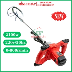 Máy Khuấy Bột Trét Cánh Xoắn - Khuấy Sơn Minh Phát 2100w, Máy Khuấy Đa Năng Đầu Trâu