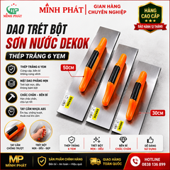 Dao Trét Bột Sơn Nước Dekok Tay Cầm Nhựa 40cm 45cm 50cm Thép Trắng