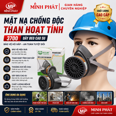 Mặt Nạ Chống Độc Than Hoạt Tính Dây Đeo Cao Su 3700, Phun Thuốc Trừ Sâu , Chống Khói Độc Minh Phát 3700