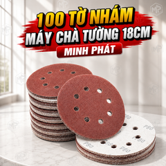 100 Tờ Nhám Máy Chà Tường 18cm, Giấy Nhám Chà Tường Matit Minh Phát Lỗ Nhỏ
