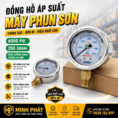 Đồng Hồ Áp Suất Máy Phun Sơn - Máy Phun Bột Trét Minh Phát
