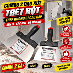 Combo 2 Dao Xút Trét Bột Thép Không Gỉ Cao Cấp Minh Phát