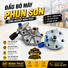 Đầu Bò Máy Phun Sơn Công Nghiệp Minh Phát, Đầu Bơm Inox - Hợp Kim Nhôm Thay Thế Cho Linh Kiện Phun Sơn