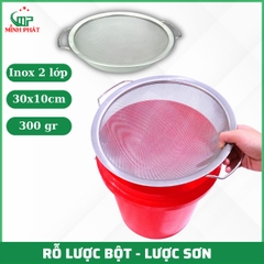 Rỗ Lược Bột - Lược Sơn Inox 201 2 Lớp Lưới Minh Phát Kích Thước 30cm