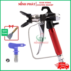 Súng Phun Sơn Nước Minh Phát Tay Cầm Đỏ, Súng Phun Sơn Nước Không Khí Kèm Béc Phun 517