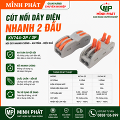 Cút nối dây điện nhanh 2 đầu  Cút nối dây KV744-2P/3P - nối dây nhanh chóng, an toàn, hiệu quả