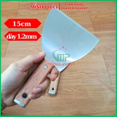 Cây Sủi Cạo Sơn Tường Inox 201 Cán Gỗ Cao Cấp Minh Phát 12.7cm Dày 1.2mm, Sủi Tường Inox 201 Dày 1.2mm