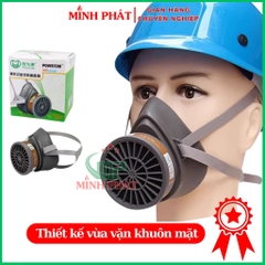Mặt Nạ Chống Độc Than Hoạt Tính Dây Đeo Cao Su 3700, Phun Thuốc Trừ Sâu , Chống Khói Độc Minh Phát 3700