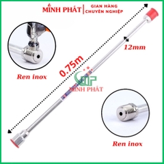 Cần Nối Dài 75cm Phun Sơn Công Nghiệp Minh Phát, Cần Nối 75cm Đầu Inox Chống Va Đập