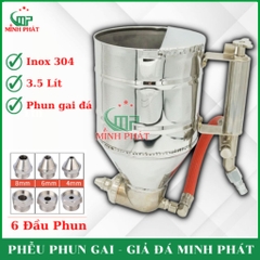 Phễu Phun Gai Sần, Phun Giả Đá Inox 201 Dung Tích 2 Lít Minh Phát