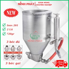 Phễu Phun Gai Sần, Phun Giả Đá Inox 201 Dung Tích 2 Lít Minh Phát