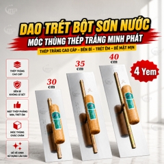 Dao Trét Bột Sơn Nước Móc Thùng Thép Trắng Cán Gỗ 30cm 35cm 40cm Minh Phát