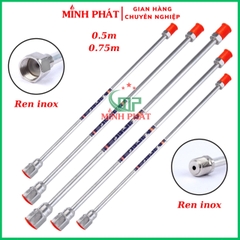 Cần Nối Dài Phun Sơn Công Nghiệp 1 Mét Dày 12mm 16mm Minh Phát, Cần Nối 1m  Đầu Inox Chống Va Đập