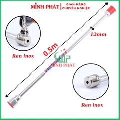 Cần Nối Dài Phun Sơn Công Nghiệp 1 Mét Dày 12mm 16mm Minh Phát, Cần Nối 1m  Đầu Inox Chống Va Đập