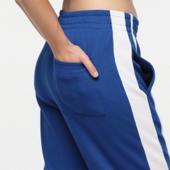 Quần ống vểnh thun cotton form thoải mái màu xanh coban
