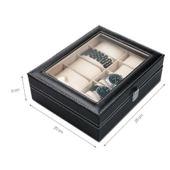 Hộp đựng đồng hồ 10 ngăn bằng da Hộp