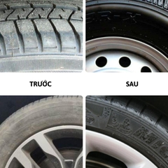 Bàn Chải Chà Rửa Bánh Xe, Lốp Xe Có Tay Cầm Cán Cong Chuyên Dụng Cho Ô Tô, Xe Máy
