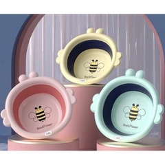 Chậu rửa mặt gấp gọn silicon an toàn hình con ong tiết kiệm không gian, thau xếp gọn tiện lợi rửa tay lau mặt cho bé ong