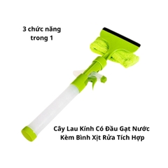 Cây Lau Kính Có Đầu Gạt Nước Kèm Bình Xịt Rửa Tích Hợp 3 Chức Năng