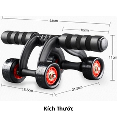 Con Lăn Tập Bụng 4 Bánh Có Thảm Lót Tập Cơ Bụng, Cơ Tay, Cơ Lưng, Tập Gym Tại Nhà