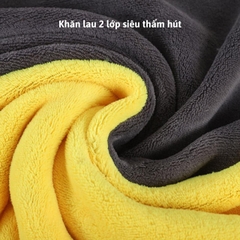 [ Loại Dày ] Khăn Lau Xe 3M Sợi Microfiber Mềm Mịn Chuyên Dụng Dùng Cho Xe Ô Tô, Xe Máy 2 Mặt Thấm Hút