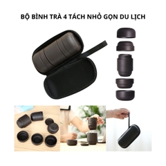 Bộ Bình Trà 4 Tách Chất Liệu Gốm Sứ Kèm Túi Du Lịch Nhỏ Gọn Dễ Dàng Mang Theo Mọi Nơi
