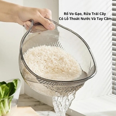 Rổ Vo Gạo, Rửa Trái Cây, Rau Củ Quả Nhà Bếp Có Lỗ Thoát Nước Và Tay Cầm