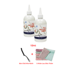 Combo 2 Chai Sơn Kẻ Chỉ Gạch [Tặng 5 Khăn Lau Siêu Thấm + 1 Bàn Chải Vệ Sinh Khe Rãnh]
