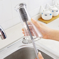 Bàn chải silicon vệ sinh ly cốc cán cầm dài