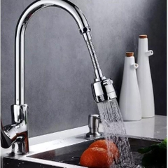 Đầu vòi tăng áp rửa bát, Vòi tăng áp bồn rửa bát xoay linh hoạt 360 tiện lợi với 2 chế độ nước có dây