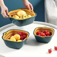 Bộ Thau Rổ 6 Món Nhựa Nhà Bếp Đựng Rửa Rau Củ Quả Hình Chữ Nhật Hình Tròn