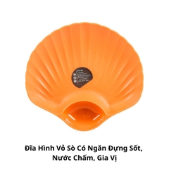 Đĩa Hình Vỏ Sò Có Ngăn Đựng Sốt, Nước Chấm, Gia Vị