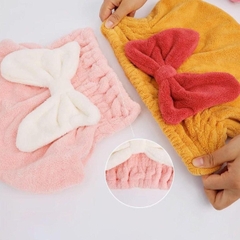 Mũ Tắm Ủ Tóc, Quấn Đầu Vải Cotton Nhanh Khô Có Nơ Mềm Mịn Siêu Thấm Nước