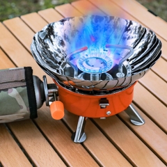 Bếp Ga Mini Du Lịch Xếp Gọn Có Van Điều Chỉnh Vòng Chắn Gió Sử Dụng Ngoài Trời