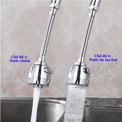 Đầu vòi tăng áp rửa bát, Vòi tăng áp bồn rửa bát xoay linh hoạt 360 tiện lợi với 2 chế độ nước có dây