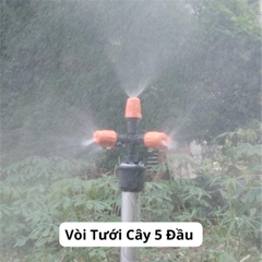 Vòi Tưới Cây 5 Đầu Gắn Trực Tiếp Kích Thước Phi 21