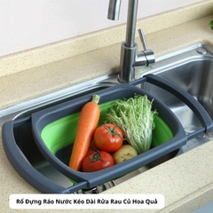 Rổ Đựng Ráo Nước Kéo Dài Rửa Rau Củ Hoa Quả