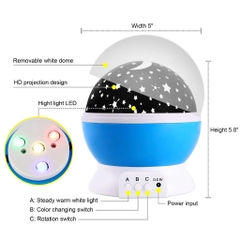 Đèn Ngủ Chiếu Bầu Trời Trăng Sao Star Master Xoay Tròn 360 Độ Trang Trí Phòng Ngủ Lãng Mạn Dễ Thương