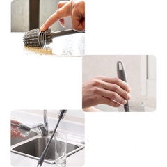 Bàn chải silicon vệ sinh ly cốc cán cầm dài