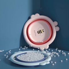 Chậu rửa mặt gấp gọn silicon an toàn hình con ong tiết kiệm không gian, thau xếp gọn tiện lợi rửa tay lau mặt cho bé ong