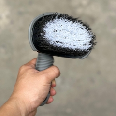Bàn Chải Chà Rửa Bánh Xe, Lốp Xe Có Tay Cầm Cán Cong Chuyên Dụng Cho Ô Tô, Xe Máy