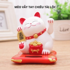 Mèo Thần Tài Vẫy Tay Chiêu Tài Lộc, May Mắn Sử Dụng Pin Năng Lượng Mặt Trời